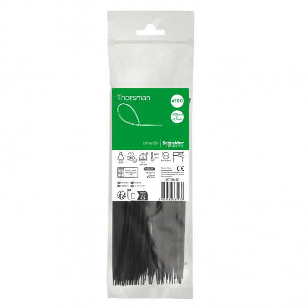 Opaska kabl. 200X2.5mm (100szt.) czarna - IMT46410 - SCHNEIDER ELECTRIC