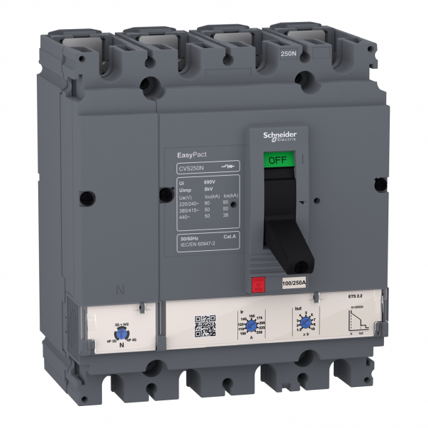 EasyPact CVS100N 40A ETS 2.2 50 kA 4P - LV510584 - SCHNEIDER ELECTRIC