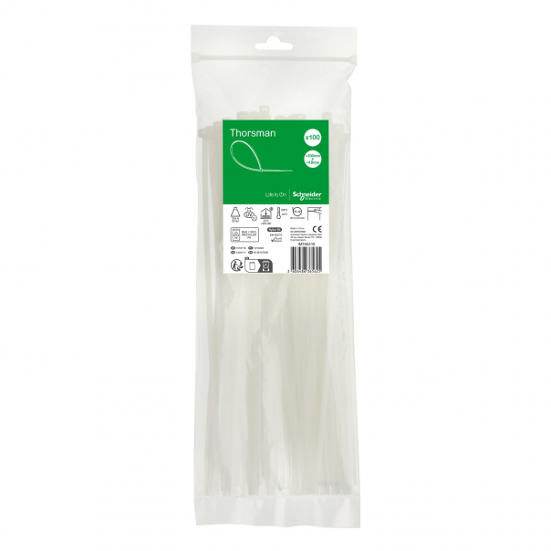 Opaska kabl. 300x4.8mm (100szt.) biała - IMT46419 - SCHNEIDER ELECTRIC