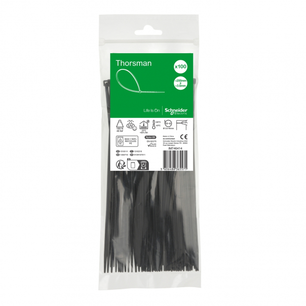 Opaska kabl. 200x3.6mm (100szt.) czarna - IMT46414 - SCHNEIDER ELECTRIC