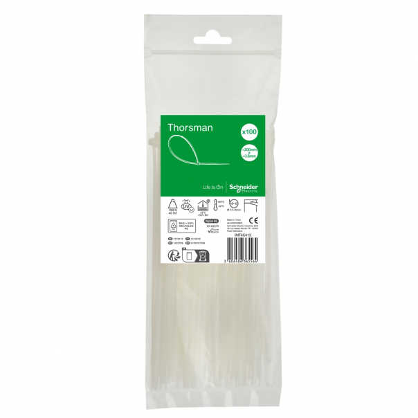 Opaska kabl. 200x3.6mm (100szt.) biała - IMT46413 - SCHNEIDER ELECTRIC