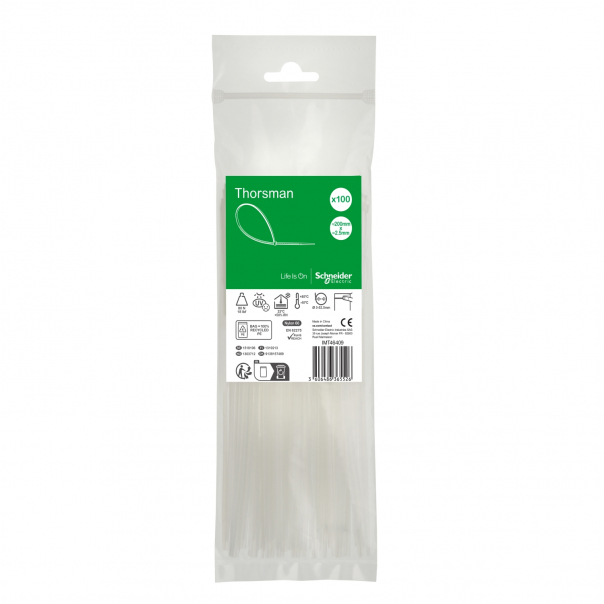 Opaska kabl. 200X2.5mm (100szt.) biała - IMT46409 - SCHNEIDER ELECTRIC