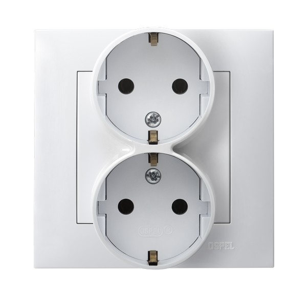 Gniazdo podwójne z uziemieniem schuko GP-2ZS/00 - GP-2ZS/00 - OSPEL
