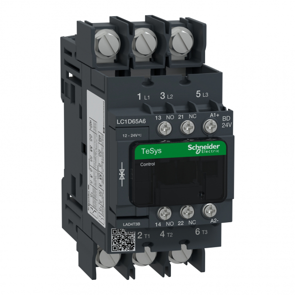 3P EVLK CONT 65A 30KW AC3 24VDC LUG - LC1D65A6BD - SCHNEIDER ELECTRIC
