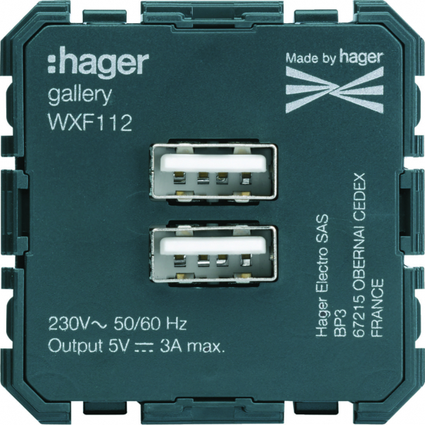 lumina/gallery Ładowarka USB A+A 3A mechanizm 2M - WXF112 - HAGER