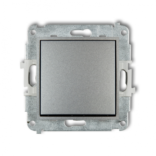 Mechanizm łącznika jednobiegunowego podtynkowy IP 20 / IP 44, 10AX 250V~ ICON srebrny metalik - 7IWP-1 - KARLIK