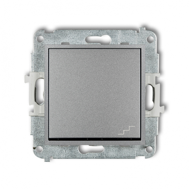Mechanizm łącznika schodowego podtynkowy IP 20 / IP 44, 10AX 250V~ ICON srebrny metalik - 7IWP-3 - KARLIK