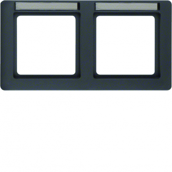 Q.1 Ramka 2-krotna pozioma z polem opisowym, antracyt, aksamit - 10226016 - HAGER