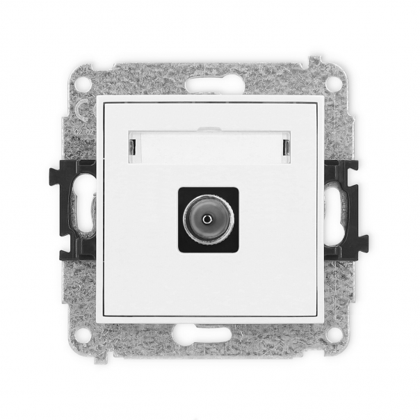 Mechanizm gniazda antenowego pojedynczego TV  podtynkowy IP 20 MINI biały mat - 25MGTV-1 - KARLIK