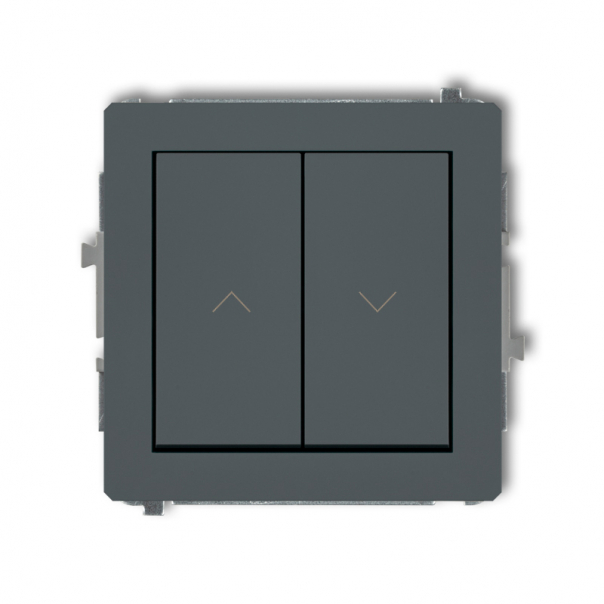 Mechanizm łącznika żaluzjowego z podtrzymaniem podtynkowy IP 20, 10AX 250V~ DECO grafitowy mat - 28DWP-88 - KARLIK