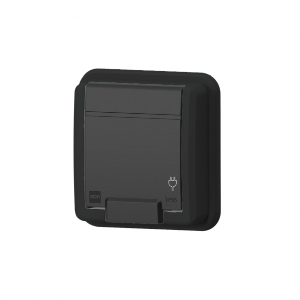 GNIAZDO POJEDYŃCZE PODTYNKOWE 2P+Z 2K I55 ANTRACYT AQUANT 2K - 5041-77 - ELEKTRO-PLAST NASIELSK