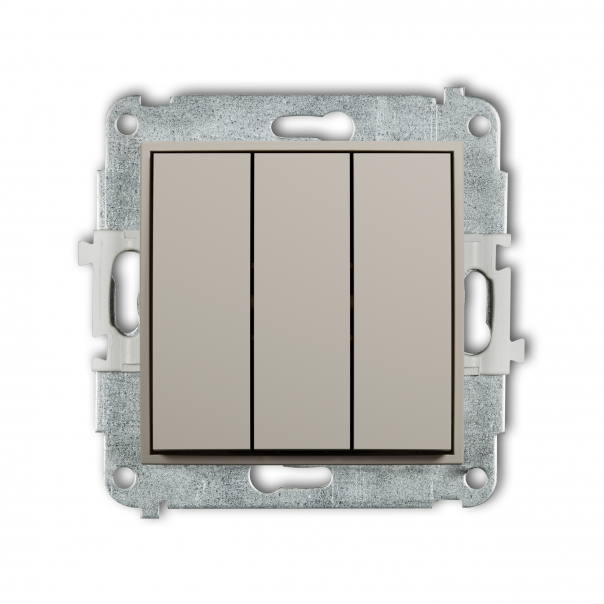 Mechanizm łącznika potrójnego podtynkowy IP 20, 10AX 250V~ ICON taupe - 60IWP-7 - KARLIK