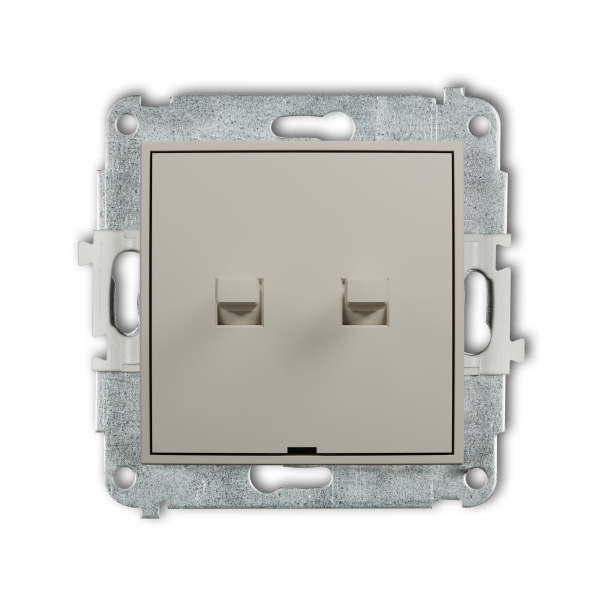 Mechanizm łącznika podwójnego schodowego w stylu amerykańskim (dwa klawisze bez piktogramów) podtynkowy IP 20, 10AX 250V~ ICON taupe - 60IWPUS-33.1 - KARLIK