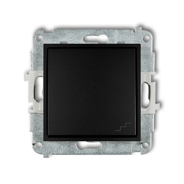 Mechanizm łącznika schodowego podtynkowy IP 20 / IP 44, 10AX 250V~ ICON czarny mat - 12IWP-3 - KARLIK