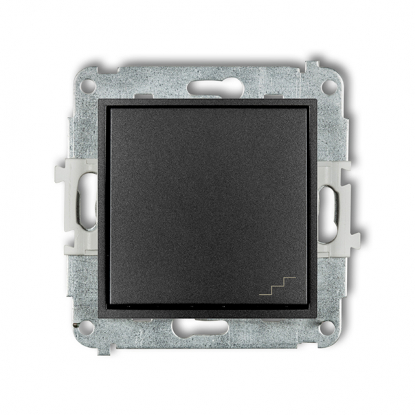 Mechanizm łącznika schodowego podtynkowy IP 20 / IP 44, 10AX 250V~ MINI grafitowy - 11MWP-3 - KARLIK