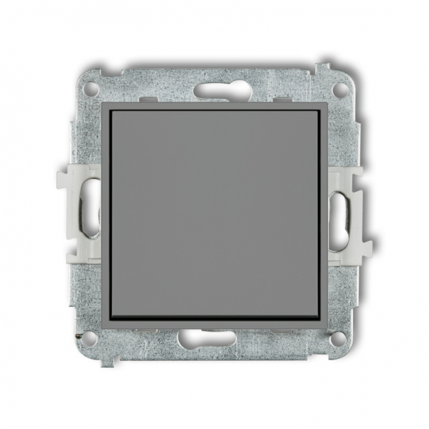 Mechanizm łącznika jednobiegunowego podtynkowy IP 20 / IP 44, 10AX 250V~ ICON szary mat - 27IWP-1 - KARLIK