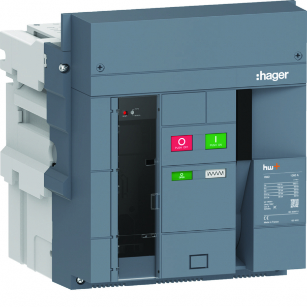 ACB HW2 100kA 1000A 3P Wyłącznik powietrzny wysuwny do wyzwalacza sentinel  - HW2S310DB - HAGER