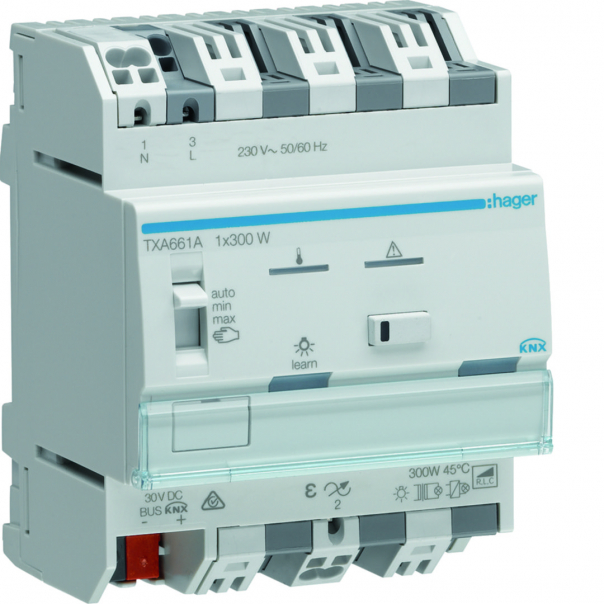 KNX e/s Ściemniacz uniwersalny 300 W, 1-krotny - TXA661A - HAGER
