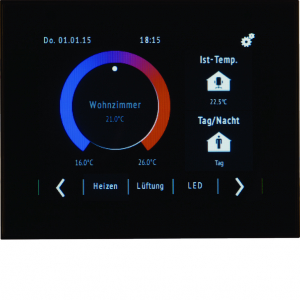 KNX system Touch Control z wyświetlaczem 3,5" z wbudowanym BCU - 75740101 - HAGER