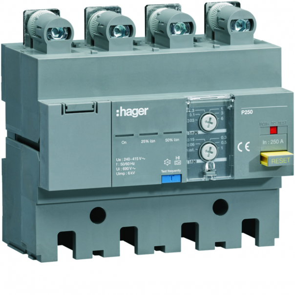 MCCB Blok RCD do P250 4P 250A Idn nastawny - HBT250H - HAGER