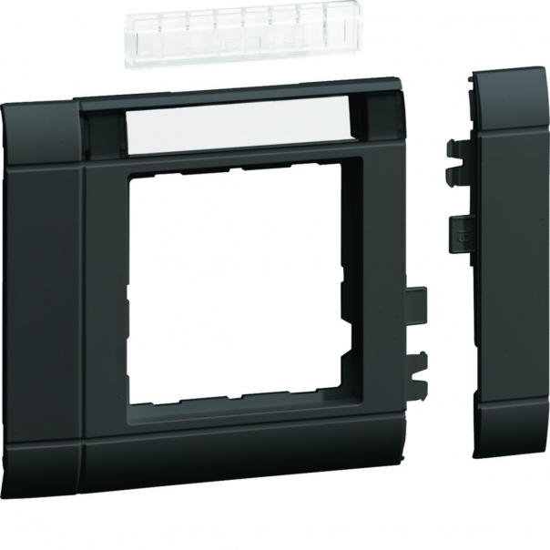 tehalit.WA Maskownica 80mm 1-kr 50x50mm pole opisowe PC-ABS bezhalogenowy czarny - GR0802B9011 - HAGER