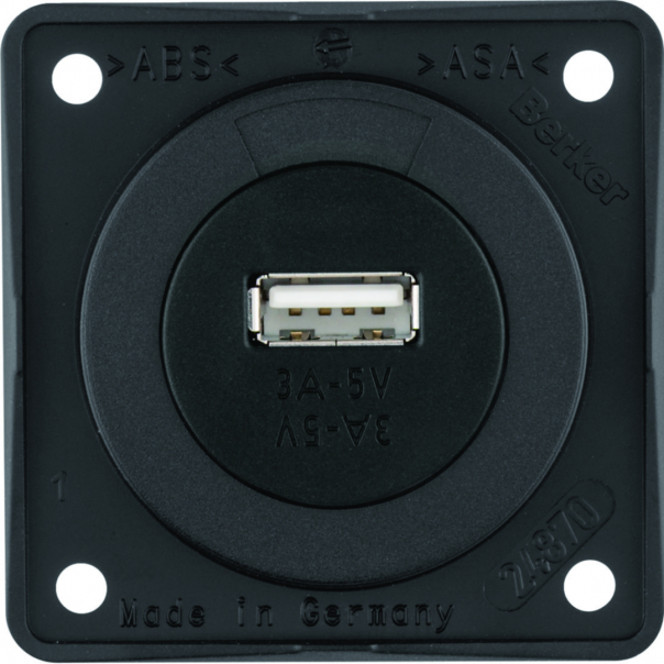 Integro Gniazdo USB ładowania pojedyncze 12V, 3A; antracyt mat, mechanizm czarny - 926032505 - HAGER