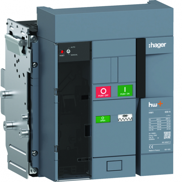 ACB HW1 55kA 630A 3P Wyłącznik powietrzny wysuwny do wyzwalacza sentinel      - HW1M306DB - HAGER