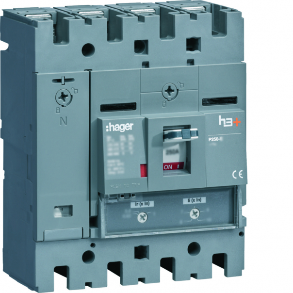 MCCB Wyłącznik mocy h3+ P250 4P 100A 40kA TM - HNT102DR - HAGER