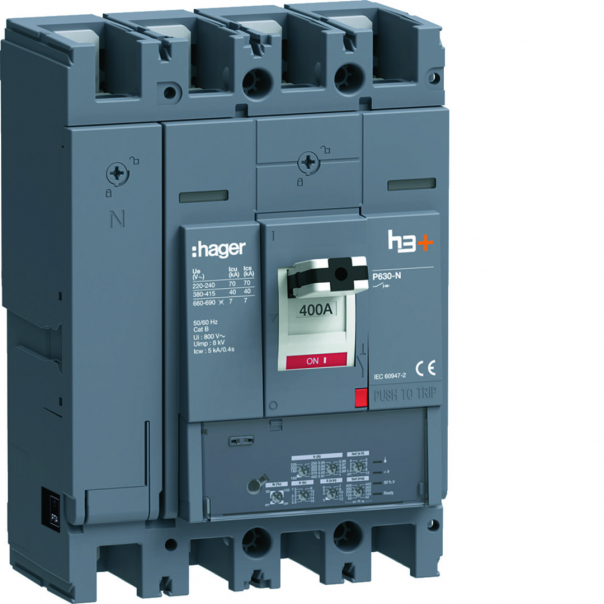 MCCB Wyłącznik mocy h3+ P630 LSI 4x400A 40kA - HNW401JR - HAGER