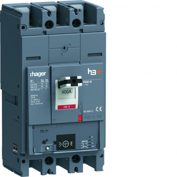 MCCB Wyłącznik mocy h3+ P630 Energy 3x400A 40kA - HNW400NR - HAGER