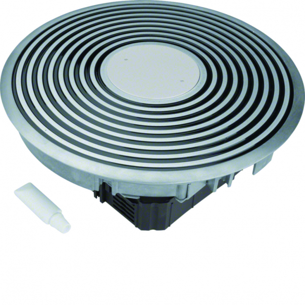 tehalit.VE-EE Pokrywa rowkowana 1-2mm aluminium tubus R12 puszka podł czarny alu - VANR12019005 - HAGER