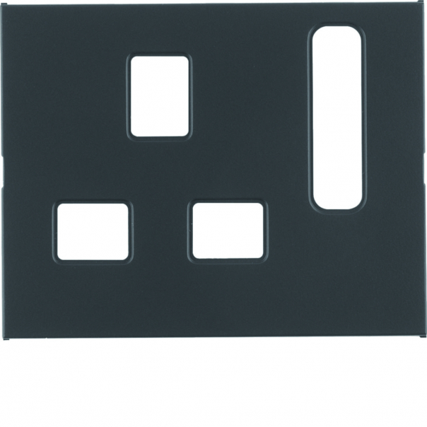 K.1 Płytka czołowa do gniazda z uziemieniem standard brytyjski, antracyt mat - 3313077006 - HAGER