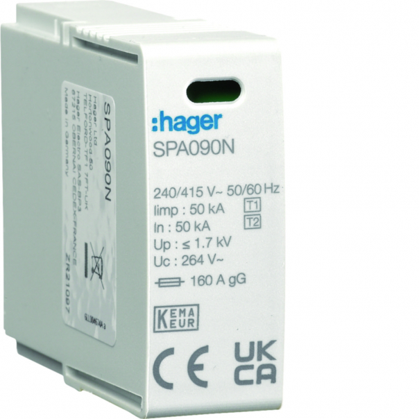 SPD Moduł T1+T2 MOV 1P N-PE do SP9x1 Iimp=12,5 kA In=12,5kA Up?1,2kV - SPA090N - HAGER
