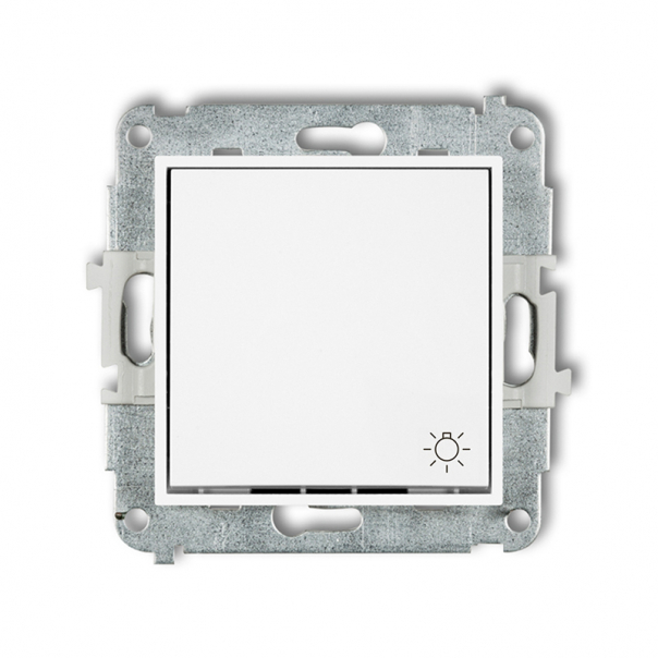Mechanizm łącznika zwierny światło podtynkowy IP 20 / IP 44, 10AX 250V~ MINI biały mat - 25MWP-5 - KARLIK