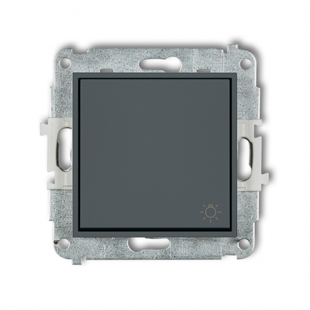 Mechanizm łącznika zwierny światło podtynkowy IP 20 / IP 44, 10AX 250V~ MINI grafitowy mat - 28MWP-5 - KARLIK