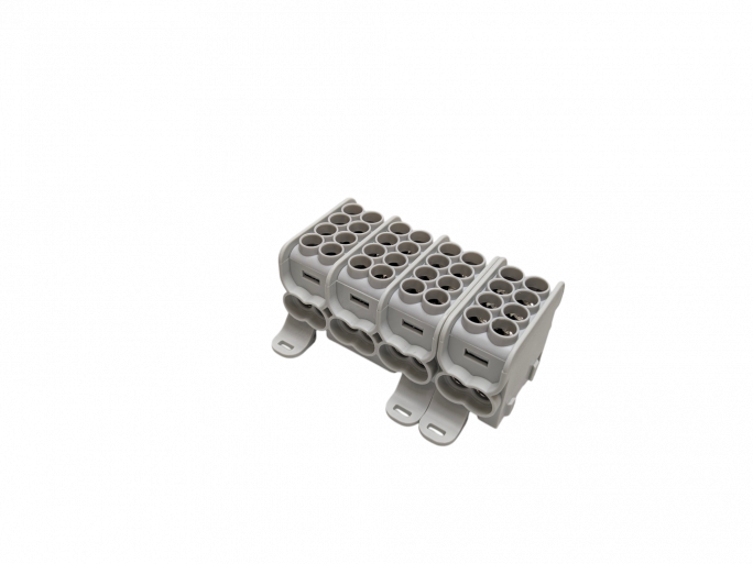 Blok dystrybucyjny - rozdzielczy HLAK 25 4P szary 2xAl/Cu 25mm2+16mm2 1000VAC/1500VDC  - MAG4254A00 - MOREK