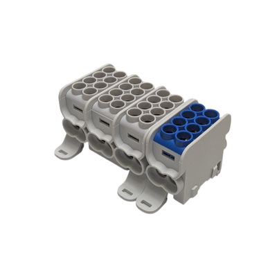 Blok dystrybucyjny - rozdzielczy HLAK 25 4P szary, niebieski 2xAl/Cu 25mm2+16mm2 1000VAC/1500VDC  - MAG4253AB0 - MOREK
