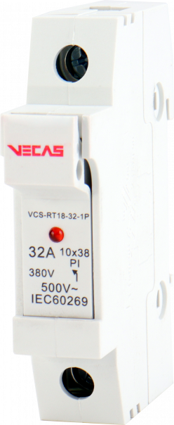 Podstawa bezpiecznikowa RT18-32 1P 32A 10x38 - VCS-RT18-32-1P - VECAS