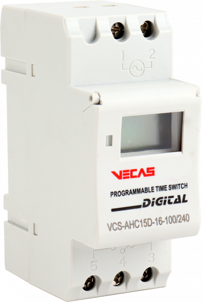 Programator czasowy 16(8)A 100-240V AC - VCS-AHC15D-16-100/240 - VECAS