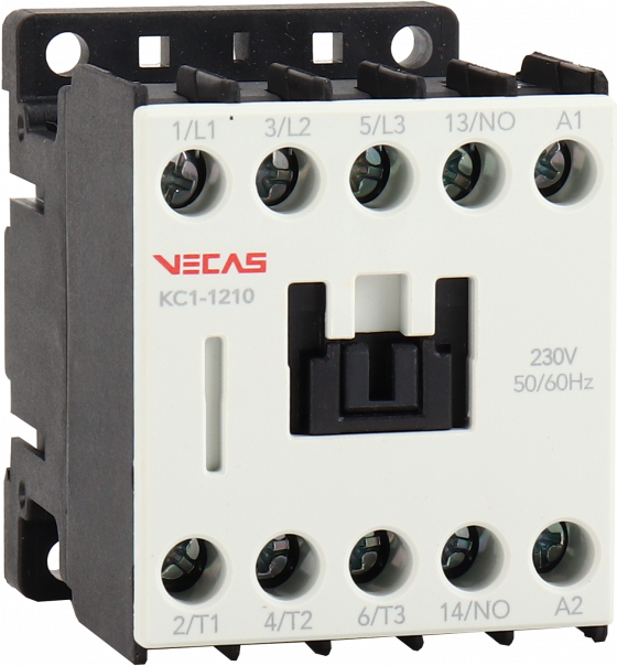 Stycznik mocy 12A AC-3 3P 1NO 230V AC - VCS-KC1-12-10-230 - VECAS
