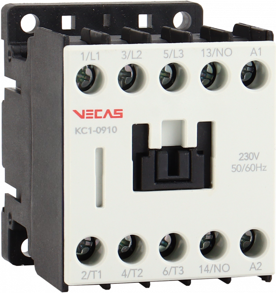 Stycznik mocy 9A AC-3 3P 1NO 230V AC - VCS-KC1-9-10-230 - VECAS