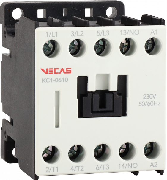 Stycznik mocy 6A AC-3 3P 1NO 230V AC - VCS-KC1-6-10-230 - VECAS