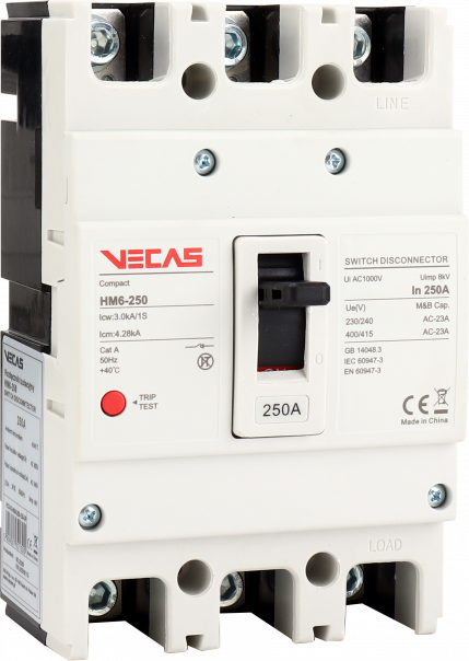 Rozłącznik izolacyjny HM6-250 250A 3P 400V AC - VCS-IS-HM6-250-250-3P - VECAS