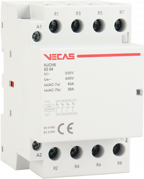Stycznik modułowy 63A 4NC 230V AC - VCS-HJCH8-63-04-230 - VECAS