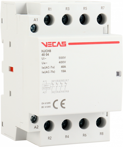 Stycznik modułowy 40A 4NC 230V AC - VCS-HJCH8-40-04-230 - VECAS