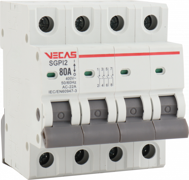 Modułowy rozłącznik izolacyjny 80A 4P - VCS-SGPI2-80-4P - VECAS