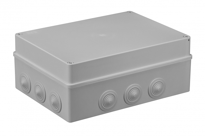 PUSZKA INSTALACYJNA NATYNKOWA 300 X 220 X 120, 12 DŁAWIKÓW IP55 SZARA. - S-BOX 606 - PAWBOL