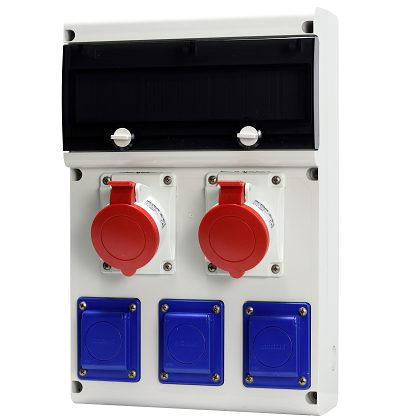 ROZDZIELNIA BUDOWLANA GNIAZDA 2X32A/5P + 2X230V 11 MODUŁÓW IP44 - 632.3322 - SCAME