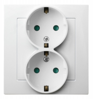 GNIAZDO PODWÓJNE SCHUKO BIAŁY AS - GP-2GSP/00 - OSPEL
