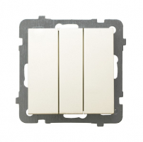 ŁĄCZNIK POTRÓJNY ZACISKI ŚRUBOWE 10AX 250V IP20 ECRU AS - ŁP-13G/m/27 - OSPEL